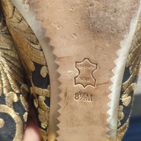 Tory Burch Women's Black and Gold Embroidered mule loafers - Picture 9 of 10